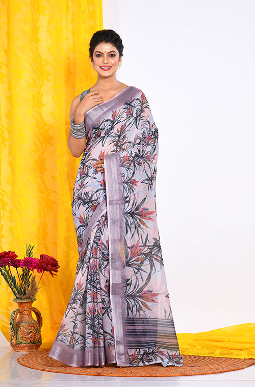 Morchari Semi Digital Print Saree - Multicolour | Grocsy