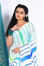 Morchari Semi Digital Print Saree - Multicolour | Grocsy
