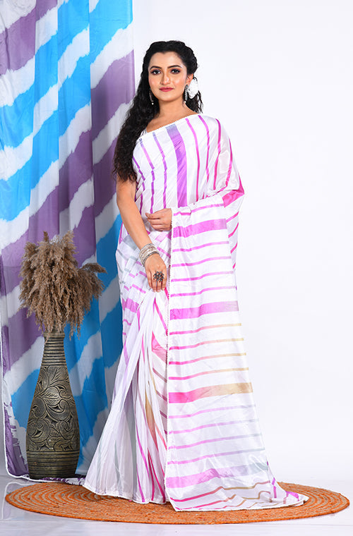 Morchari Semi Digital Print Saree - Multicolour | Grocsy