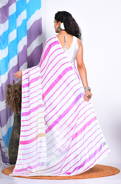 Morchari Semi Digital Print Saree - Multicolour | Grocsy