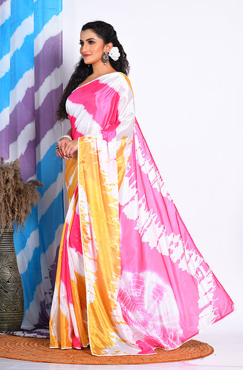 Morchari Semi Digital Print Saree - Multicolour | Grocsy