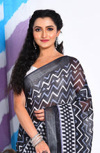 Morchari Semi Digital Print Saree - Multicolour | Grocsy