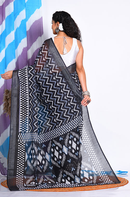 Morchari Semi Digital Print Saree - Multicolour | Grocsy