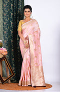 Morchari Pure Dola Silk Saree - Peach | Grocsy