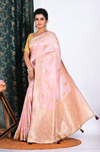 Morchari Pure Dola Silk Saree - Peach | Grocsy