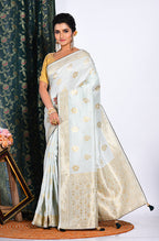 Morchari Pure Dola Silk Saree - Light Green | Grocsy