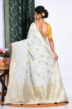 Morchari Pure Dola Silk Saree - Light Green | Grocsy