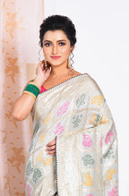Morchari Pure Dola Silk Saree - Light Green | Grocsy
