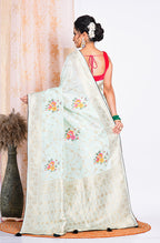 Morchari Pure Russian Silk Saree - Green | Grocsy
