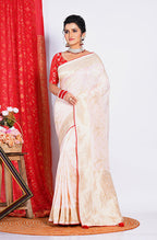 Morchari Pure Russian Silk Saree - Light Pink | Grocsy