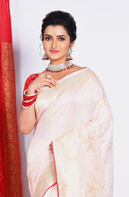 Morchari Pure Russian Silk Saree - Light Pink | Grocsy
