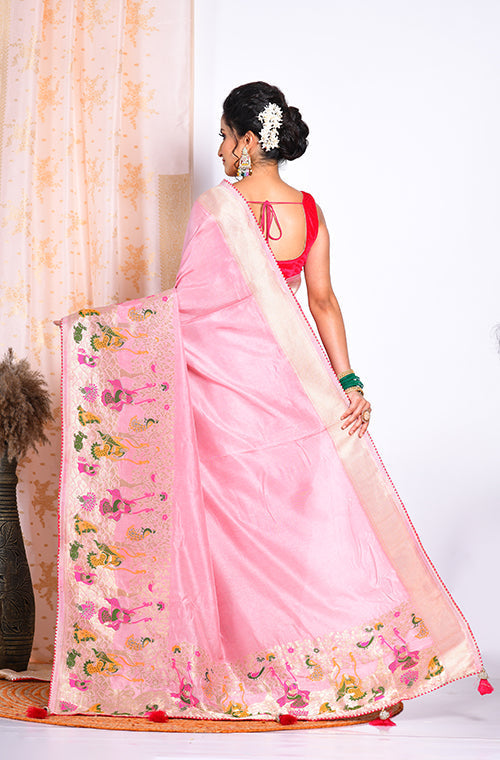 Morchari Pure Russian Silk Saree - Rust | Grocsy