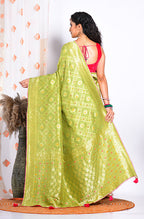 Morchari Pure Russian Silk Saree - Green | Grocsy