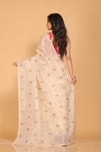 Morchari Kota Embroidery Saree - Beige | Grocsy