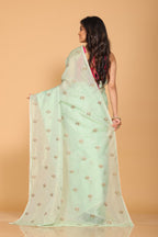 Morchari Kota Embroidery Saree - Green | Grocsy