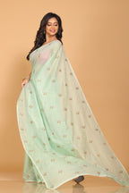 Morchari Kota Embroidery Saree - Green | Grocsy