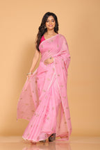 Morchari Kota Embroidery Saree - Pink | Grocsy