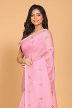 Morchari Kota Embroidery Saree - Pink | Grocsy