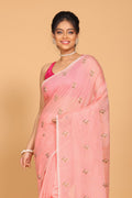 Morchari Kota Embroidery Saree - Peach | Grocsy