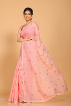 Morchari Kota Embroidery Saree - Peach | Grocsy
