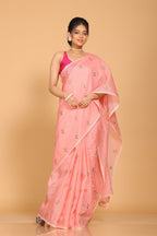 Morchari Kota Embroidery Saree - Peach | Grocsy