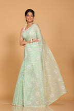 Morchari Kota Embroidery Saree - Green | Grocsy