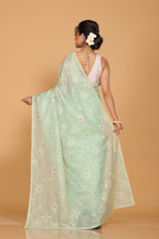 Morchari Kota Embroidery Saree - Green | Grocsy