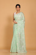 Morchari Kota Embroidery Saree - Green | Grocsy