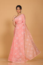 Morchari Kota Embroidery Saree - Peach | Grocsy