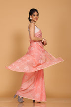 Morchari Kota Embroidery Saree - Peach | Grocsy