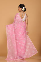 Morchari Kota Embroidery Saree - Pink | Grocsy