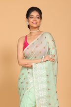 Morchari Kota Embroidery Saree - Green | Grocsy