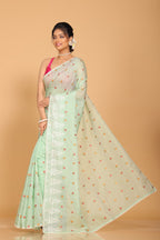 Morchari Kota Embroidery Saree - Green | Grocsy