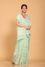 Morchari Kota Embroidery Saree - Green | Grocsy