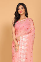 Morchari Kota Embroidery Saree - Peach | Grocsy