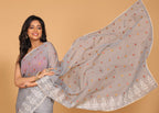Morchari Kota Embroidery Saree - Grey | Grocsy