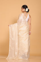 Morchari Kota Embroidery Saree - Beige | Grocsy
