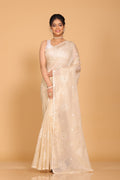 Morchari Kota Embroidery Saree - Beige | Grocsy