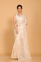 Morchari Kota Embroidery Saree - Beige | Grocsy