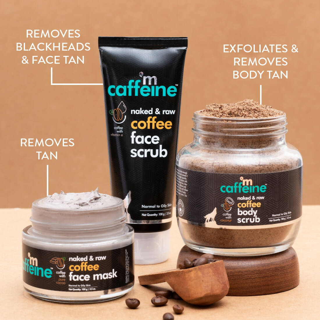 mCaffeine Coffee De-Tan Kit - Remove Tan & Dead Skin | Grocsy