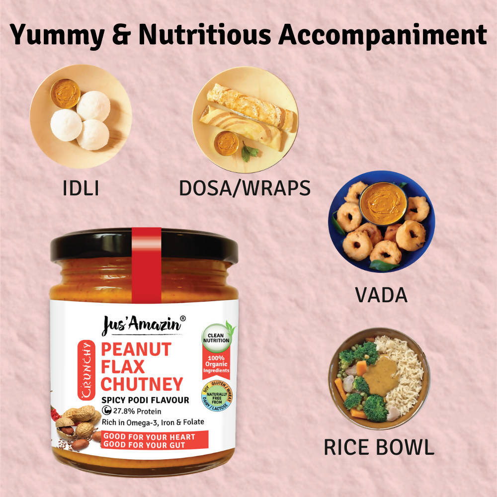 Jus Amazin Peanut Flax Chutney | Grocsy