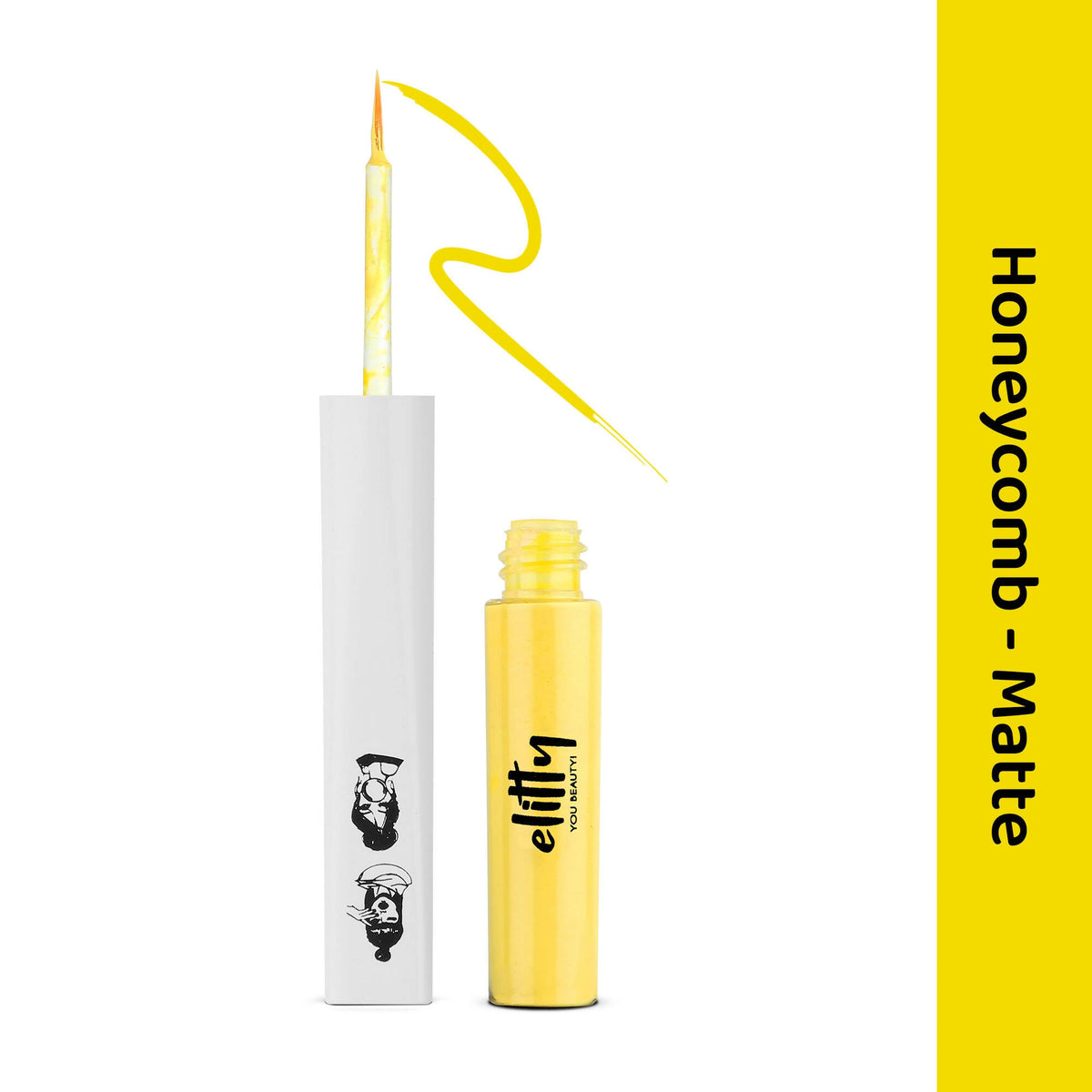 Elitty Honeycomb Yellow Pop Color Matte Finish Liquid Eyeliner - Honeycomb-Yellow | Grocsy