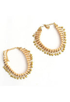 Mominos Fashion Kamal Johar Gold-Polished Pearls Anklets With Muvvas | Grocsy