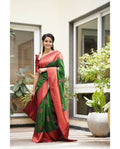 DEIANA'S Beautiful Designer Golden zari Soft Lichi Silk Saree - Light Green | Grocsy
