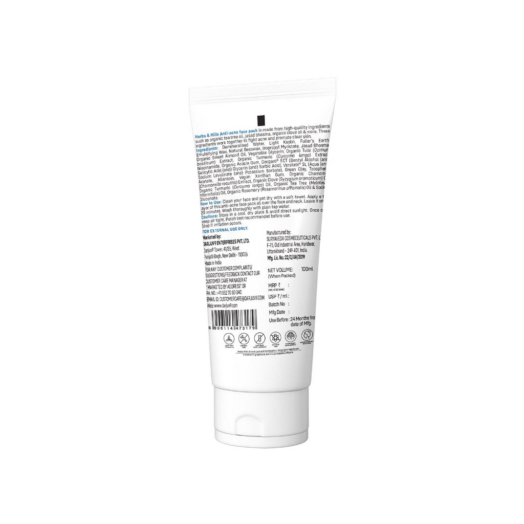 Herbs & Hills Anti Acne Face Pack | Grocsy