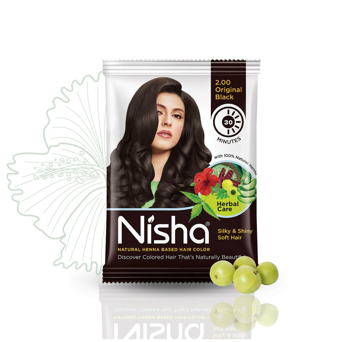 Nisha Henna Based Hair Colour for Women & Men Original Black (Pack of 10) | Grocsy