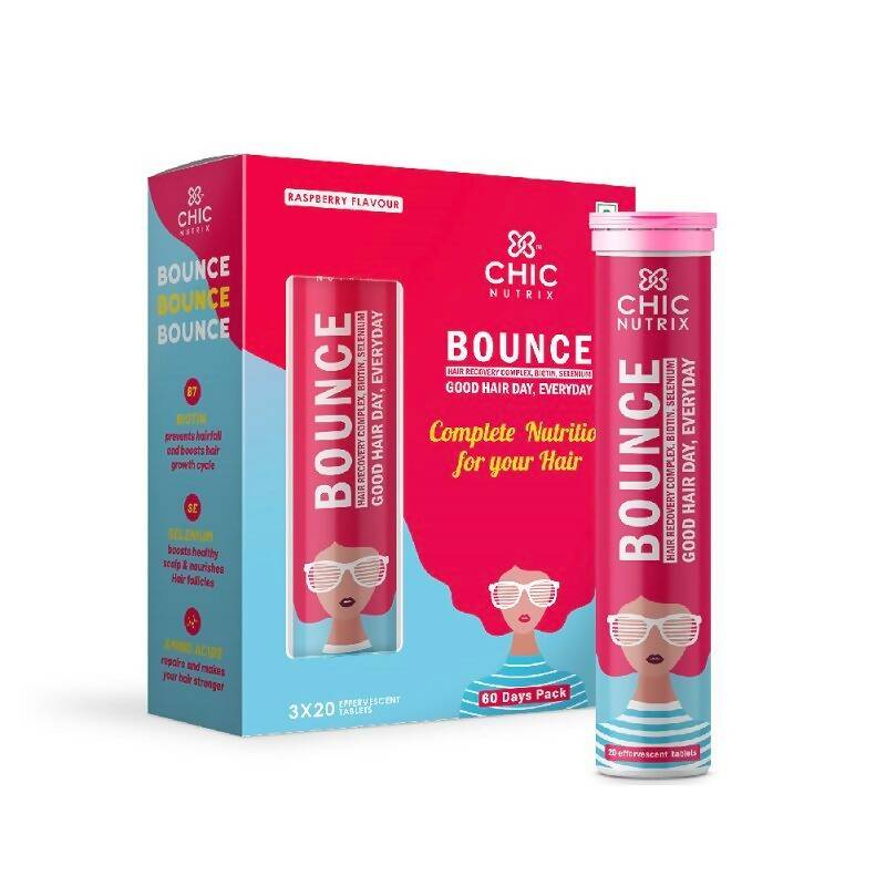 Chicnutrix Bounce Tablets for Thick Hair & Hair Fall Control | Grocsy