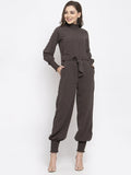 Jompers Women Grey Solid Basic Jumpsuit | Grocsy