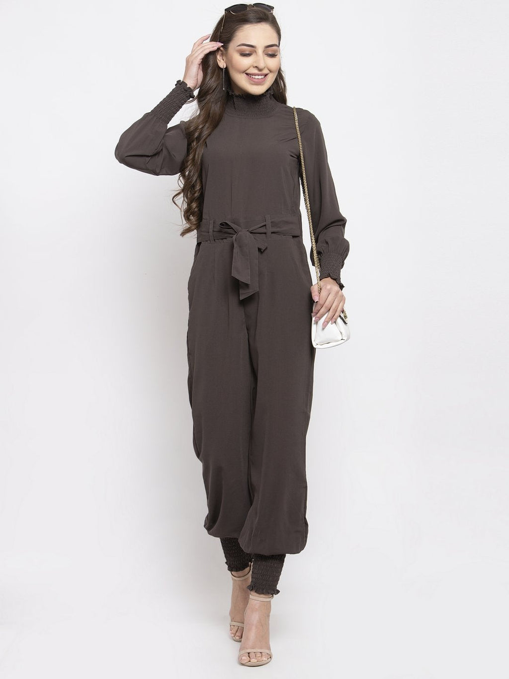 Jompers Women Grey Solid Basic Jumpsuit | Grocsy