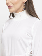 Jompers Women White Solid Basic Jumpsuit | Grocsy